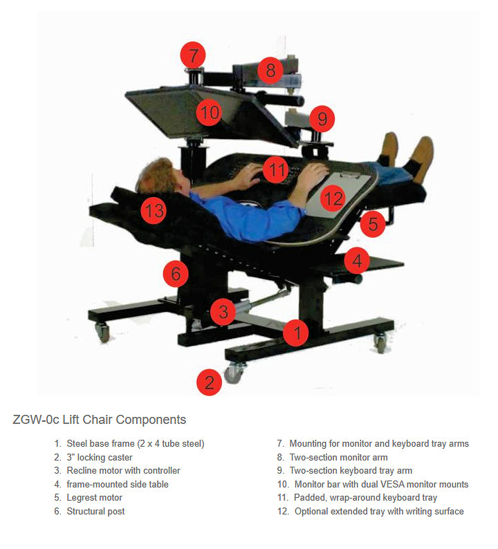 Zero Gravity Workstation 0c Lift Chair - Components
