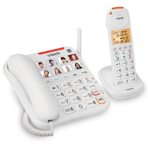 Amplified Corded/Cordless Phone with Answering System, Big Buttons, Extra-Loud Ringer & Smart Call Blocker