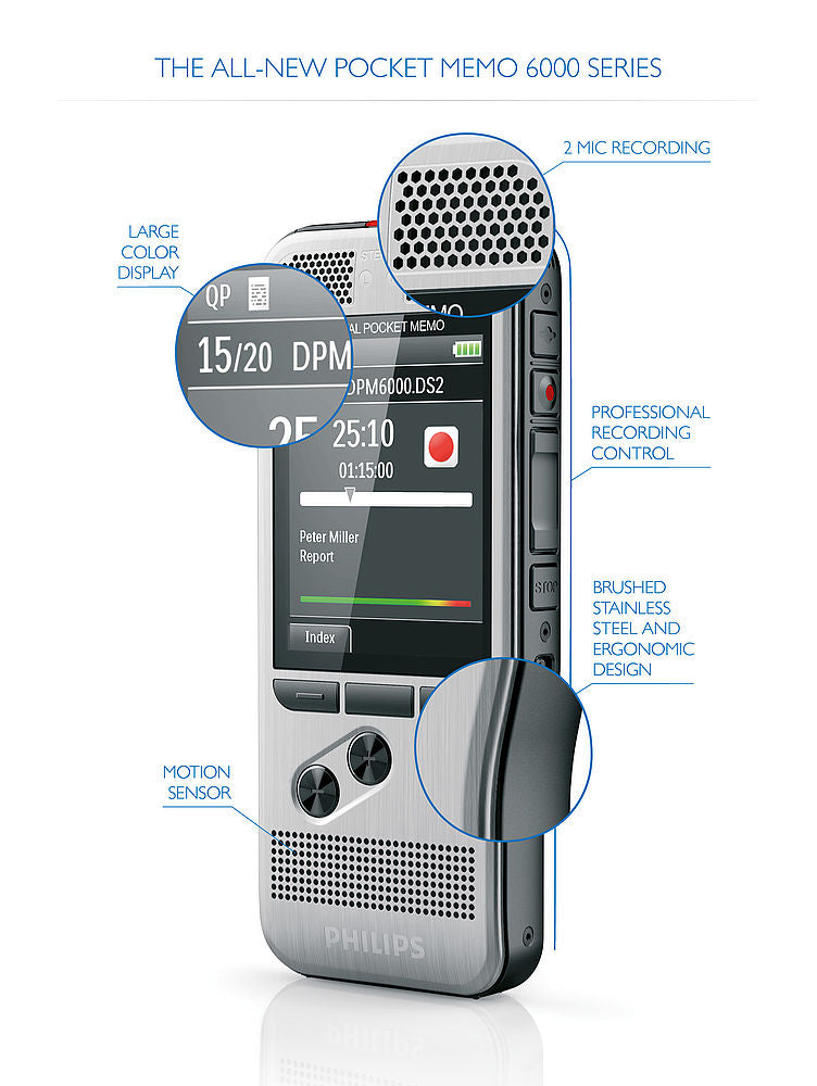 Philips PocketMemo Voice Recorder - DPM6000