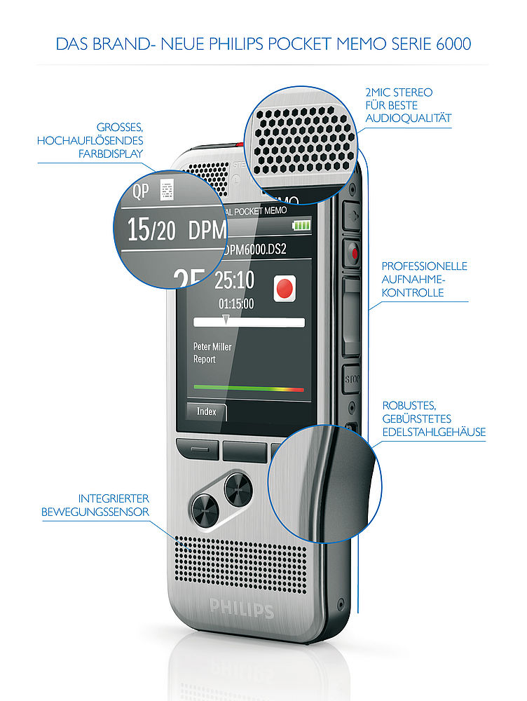 Philips PocketMemo Voice Recorder - DPM6000
