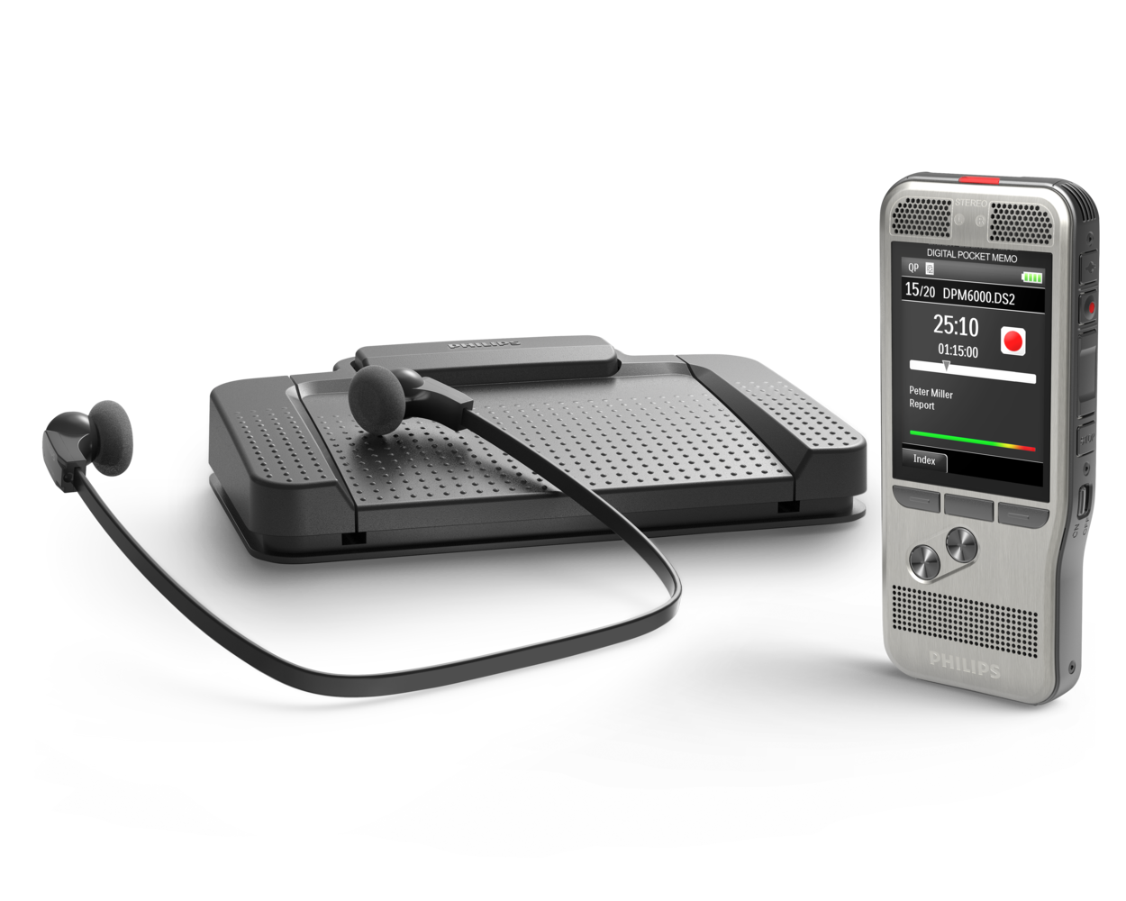 Philips Pocket Memo 6700 and Transcription Set with SpeechExec Software