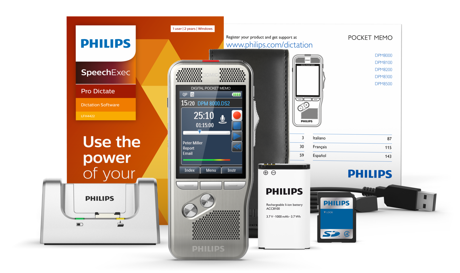 Philips PocketMemo Voice Recorder - DPM8000 series