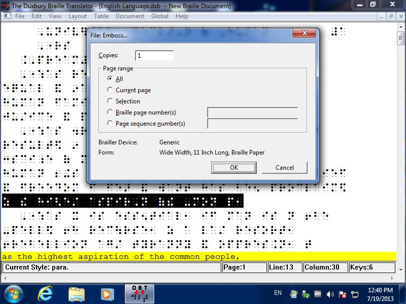 Duxbury DBT: Braille Translation Software Windows