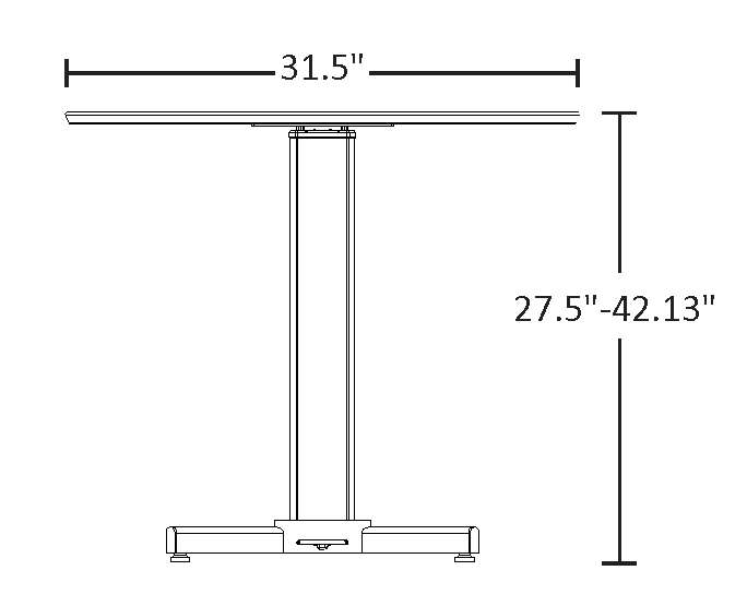 Luxor Pneumatic Adjustable Round Pedestal Table Luxor Furniture