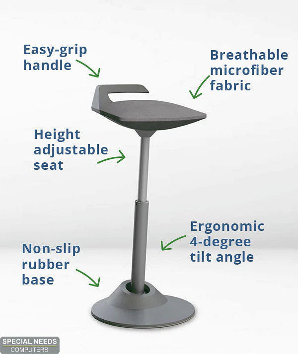 Muvman Sit-to-Stand Stool with Microfiber Seat