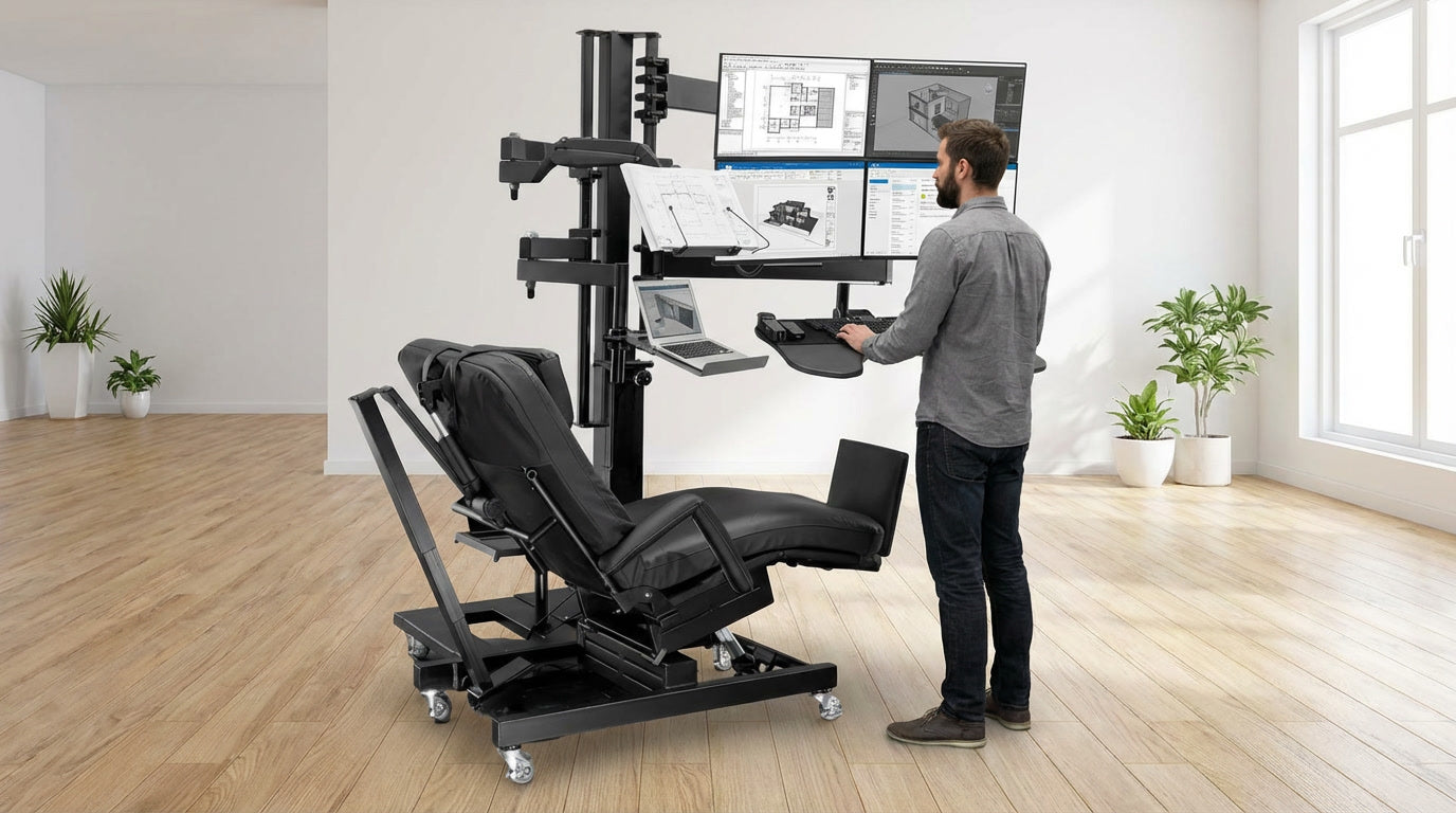 Zero Gravity Chair Workstation - ZGW-0b-XL Special Needs Computers - 8
