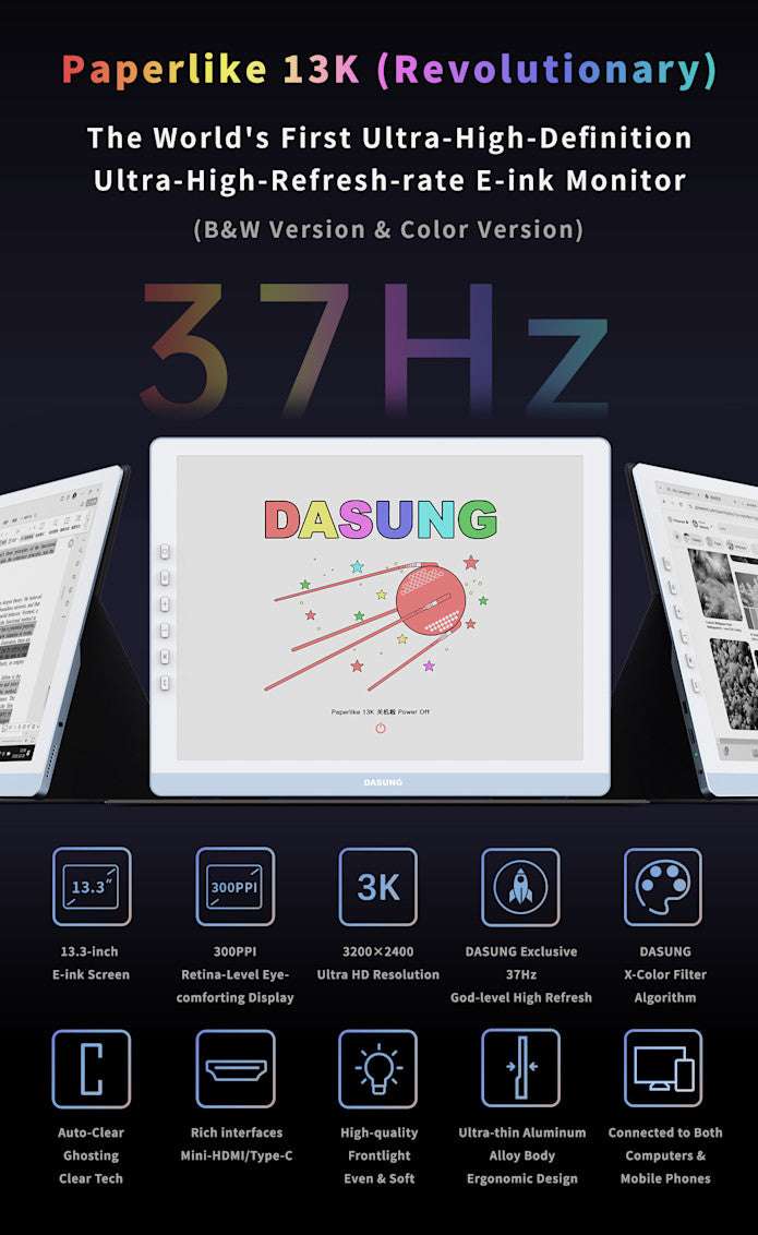 DASUNG Paperlike 13K: The World's First 13.3-inch 37Hz Color E-ink Monitor Special Needs Computers - 7