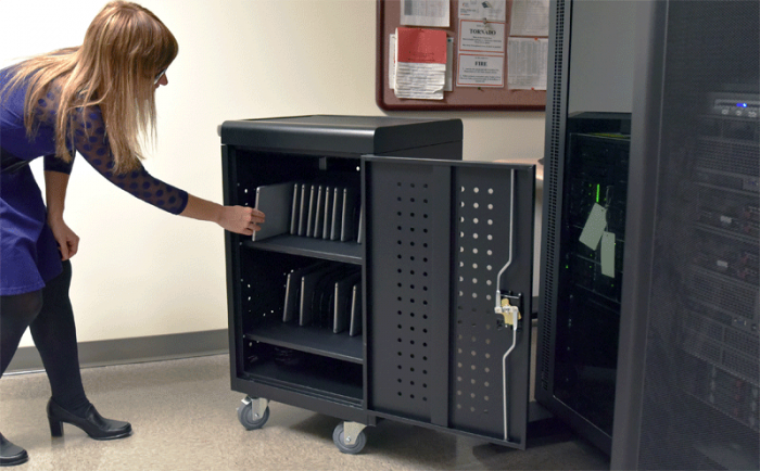 30-Tablet / Chromebook Charging Cart in school