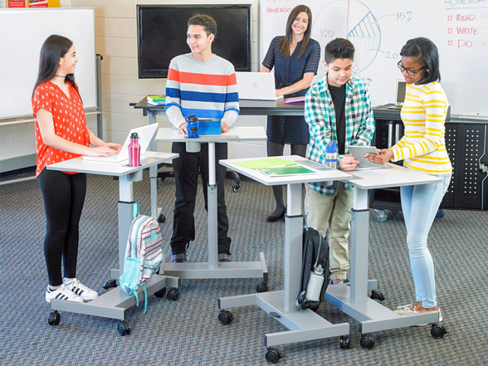 Student Desk - Pneumatic Sit Stand Desk