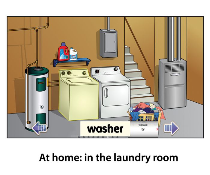 At home: in the laundry room