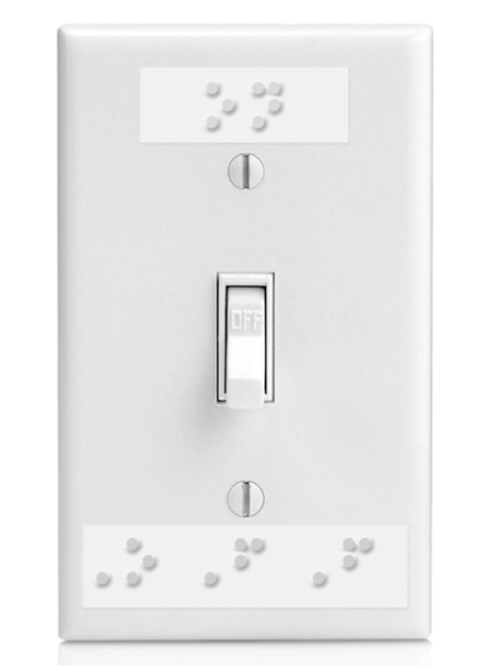 Braillables – Cut Sheet Braille Labels On Light Switch