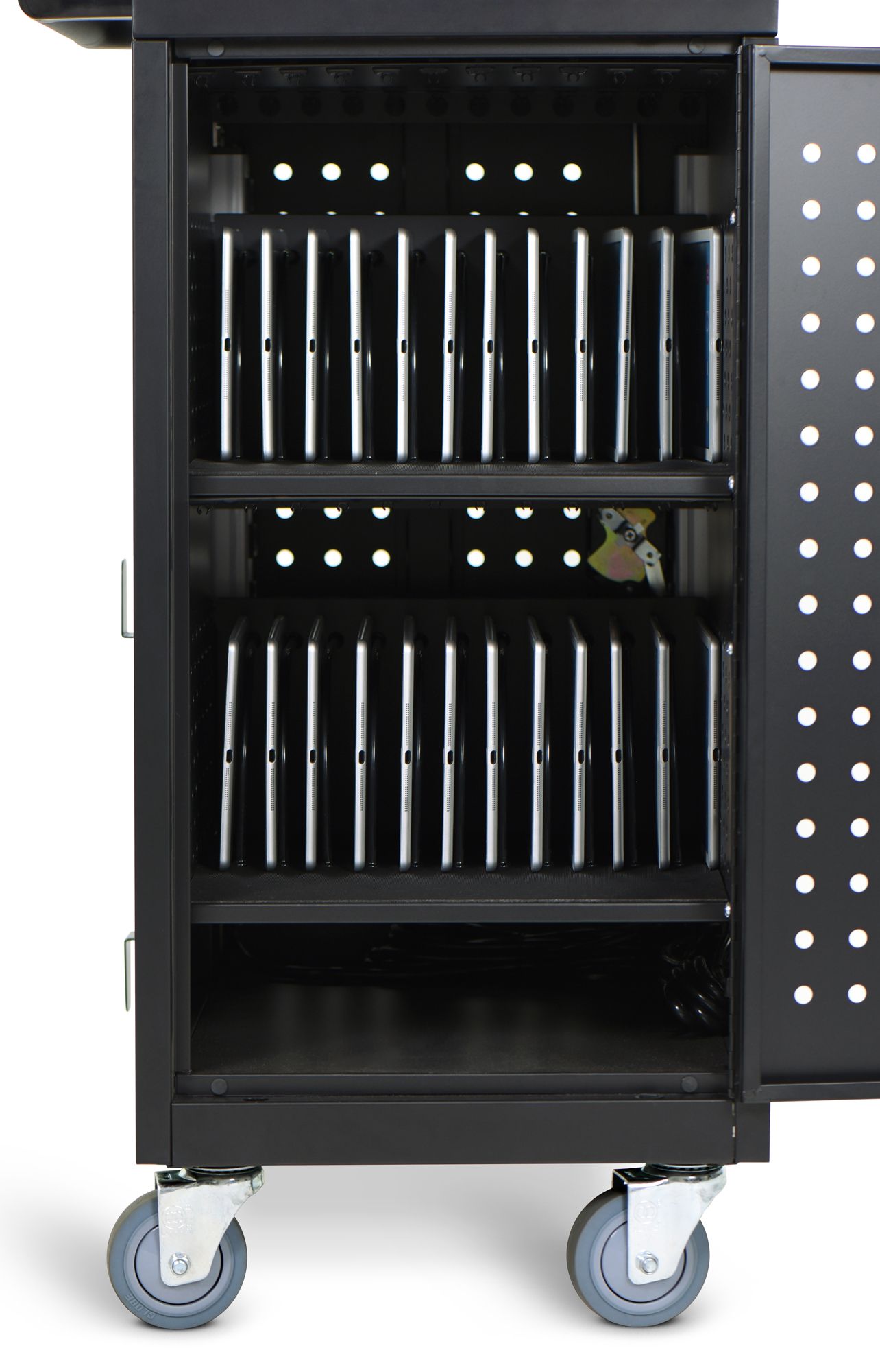 24-Tablet / Chromebook Charging Cart front open