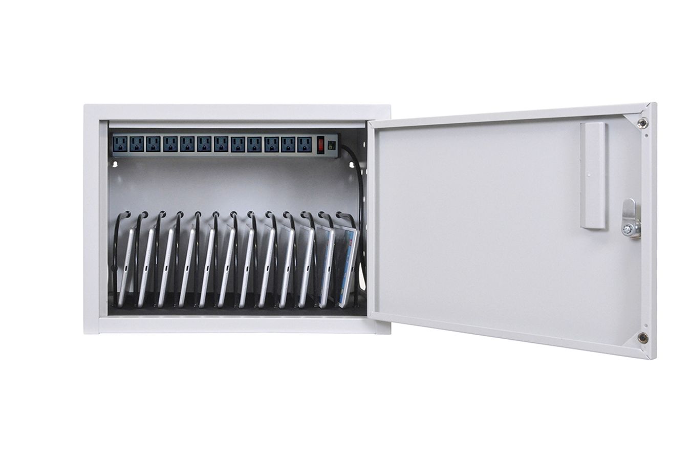12-Tablet Wall / Desk Charging Box open