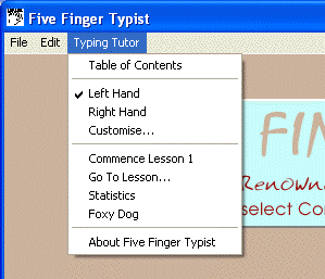 Five Finger Typist - One Handed Typing Tutor for Windows and Macintosh Special Needs Computers