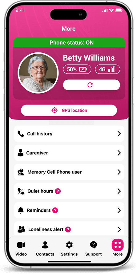 RAZ Memory Cell Phone Manage the phone through the RAZ Care caregiver app - 9
