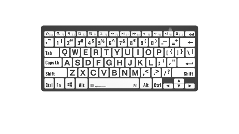 LargePrint Black on Yellow - PC Bluetooth Mini Keyboard LogicKeyboard