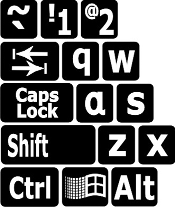 lowercase white on black