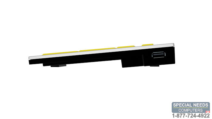 LargePrint Black on Yellow - PC Slimline Keyboard - US English side