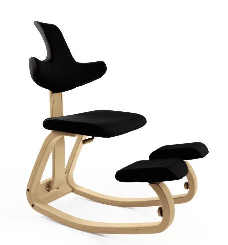 THATSIT balans kneeling chair - Black/Natural Wood