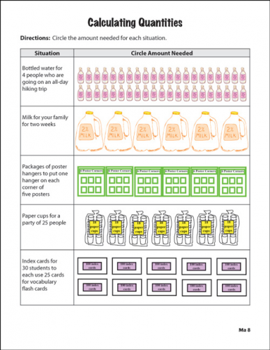 Calculating Quantities Page