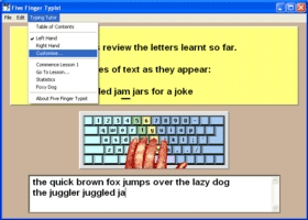Five Finger Typist - One Handed Typing Tutor for Windows and Macintosh