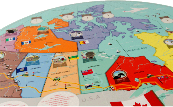 Bilingual Canada Map Table