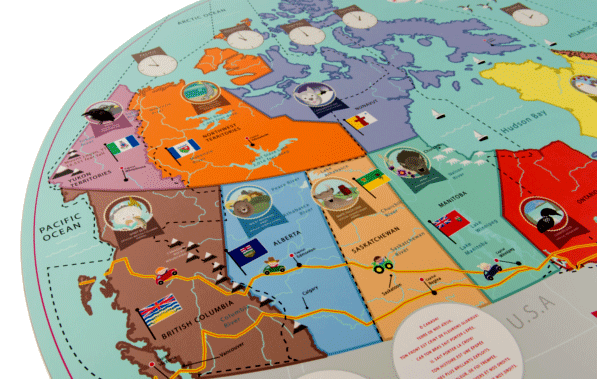 Bilingual Canada Map Table