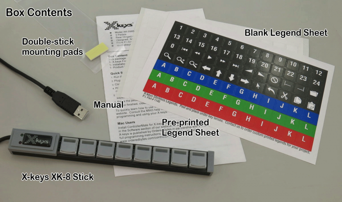 X-keys 8 Key USB Stick