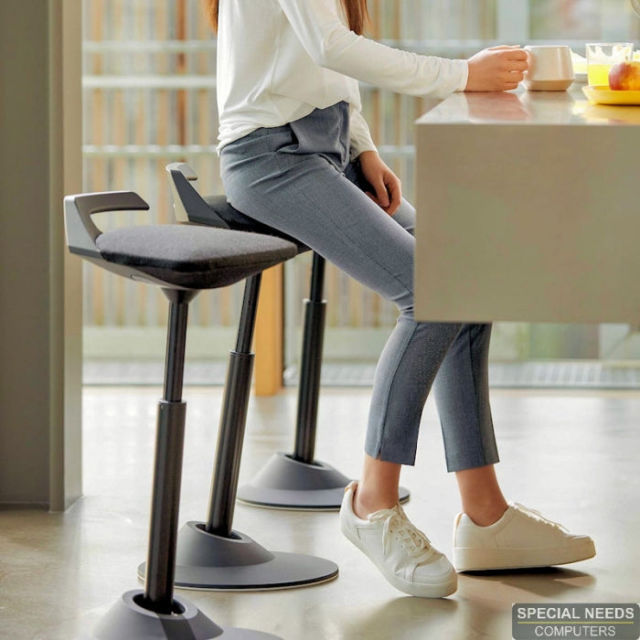 Muvman Sit-to-Stand Stool with Microfiber Seat