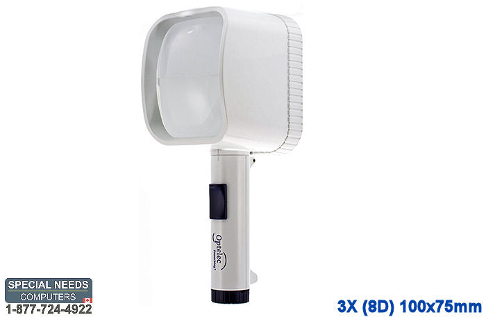 Optelec PowerMag+ Illuminated Stand Magnifier 3X (8D) 100x75mm