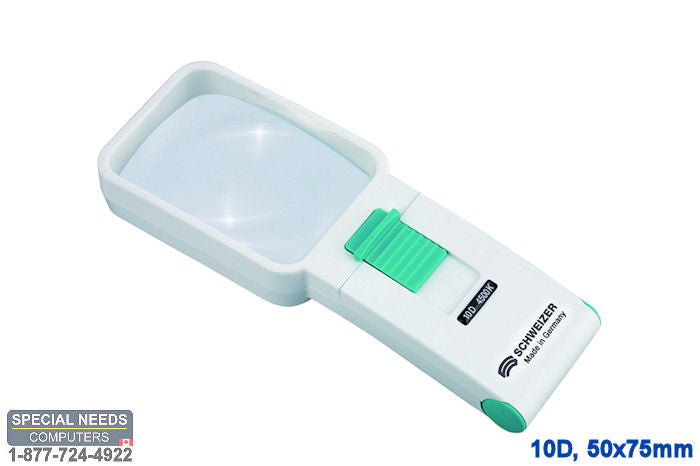 OKOLUX Plus Illuminated Handheld Magnifier 10D 50x75mm
