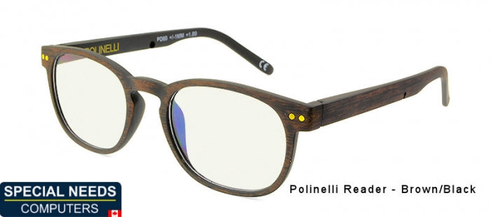 Polinelli Blue Light Blocking Reading Glasses - Brown/Black