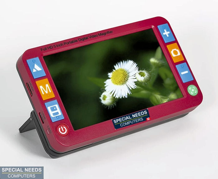 ZoomReader ZR500XR Portable 5" Auto Focus Video Magnifier with Foldable Handle Special Needs Computers