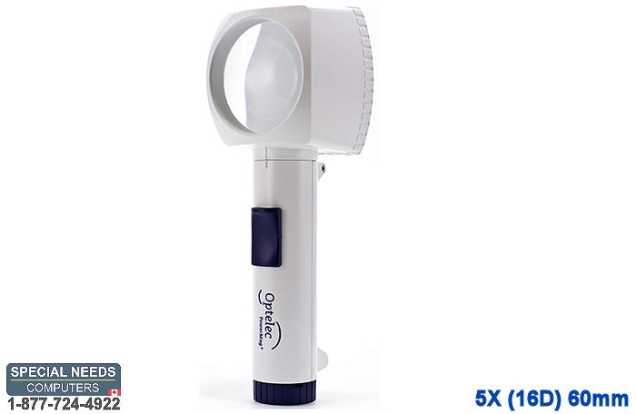 Optelec PowerMag+ Illuminated Stand Magnifier 5X (16D) 60mm