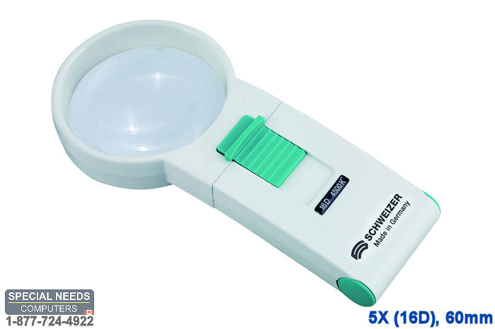 OKOLUX Plus Illuminated Handheld Magnifier 5X (16D) 60mm