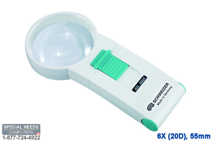 OKOLUX Plus Illuminated Handheld Magnifier 6X (20D) 55mm