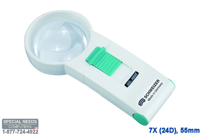 OKOLUX Plus Illuminated Handheld Magnifier 7X (24D) 55mm