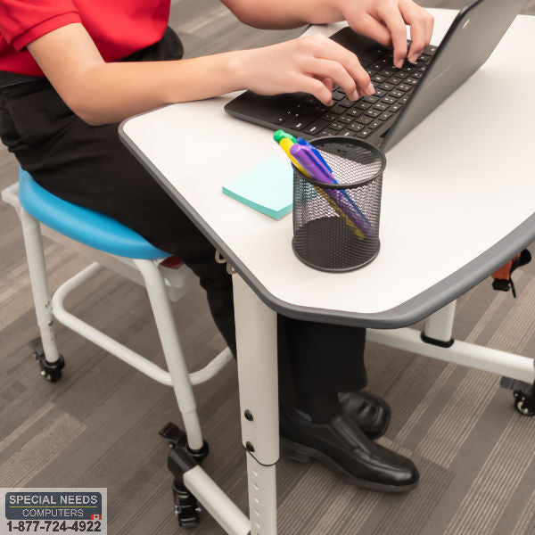 Luxor Adjustable-Height Stackable Classroom Stool with Wheels and Storage Luxor Furniture