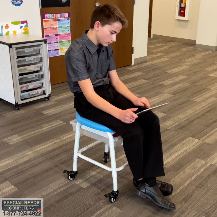 Luxor Adjustable-Height Stackable Classroom Stool with Wheels and Storage Luxor Furniture