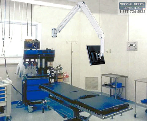 Overbed Hospital LCD Monitor Wall Mount 63" Arm - 3