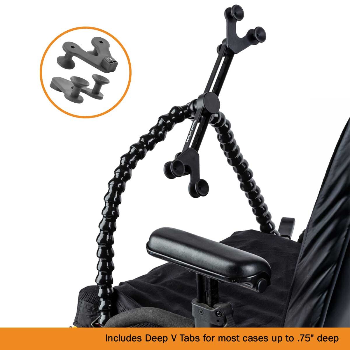 Tablet Holder w/Spring Clamp 18 inch Dual Arm Deep V #117162 Special Needs Computers - 5