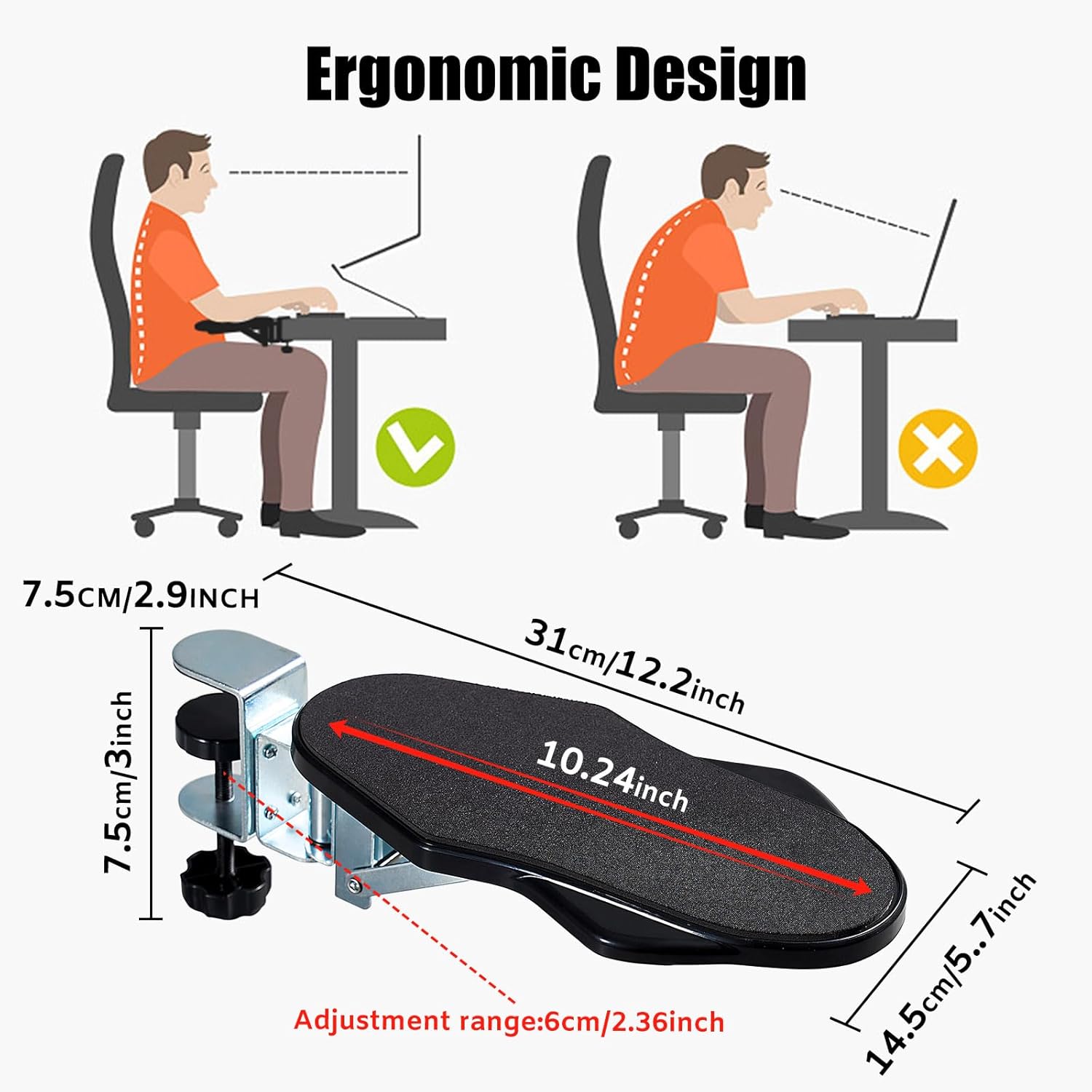 Comfort Adjustable Ergonomic Arm Rest - 7