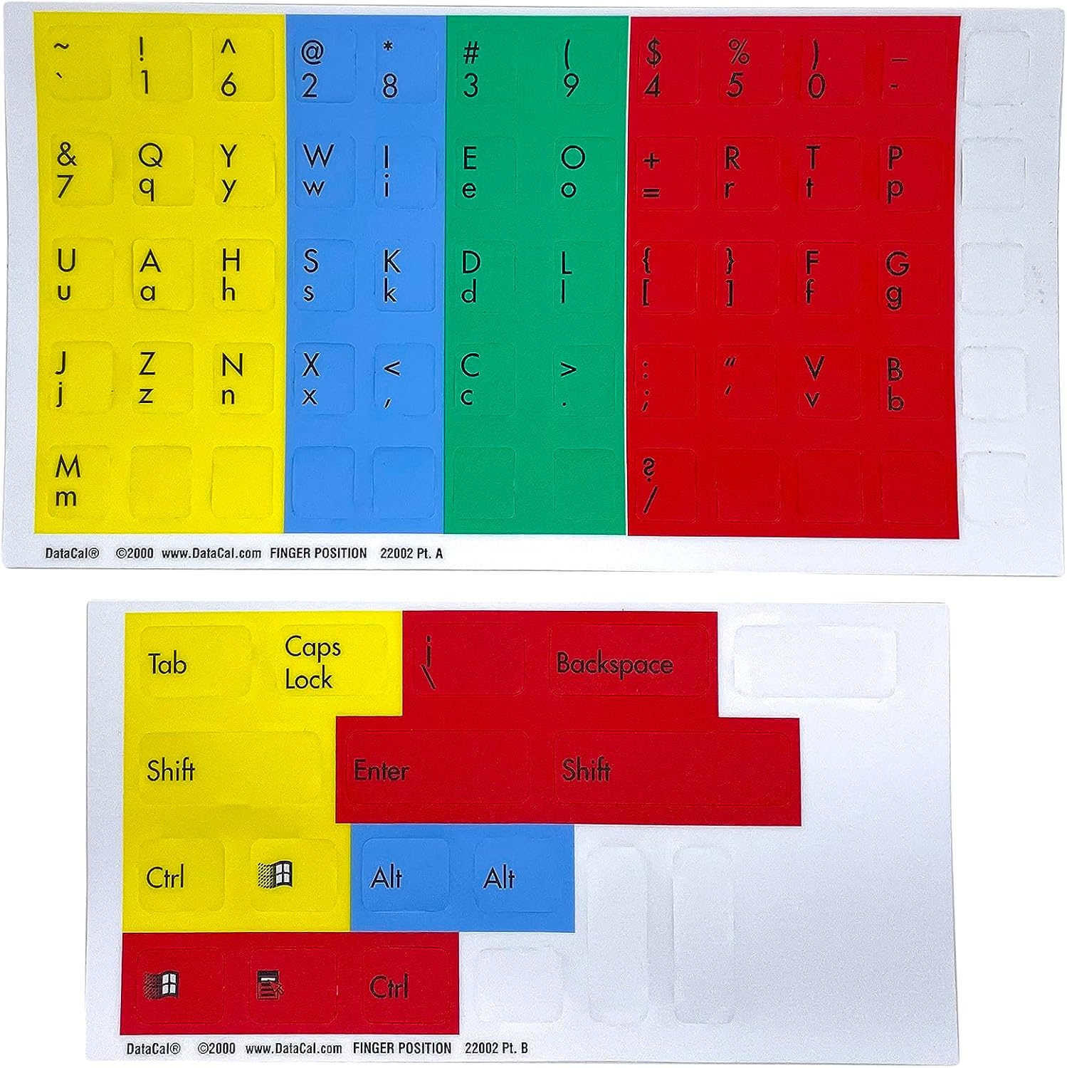 Finger Position Stickers to Graphically Show Keyboard Typing Zones for Each Finger in Canada Special Needs Computers - 1