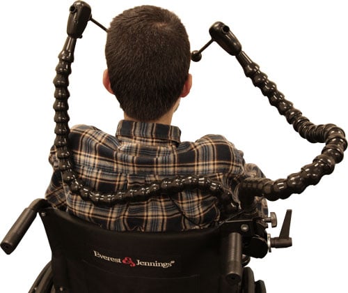 Easy Flex Dual Ultimate Switch On Back Of Wheelchair