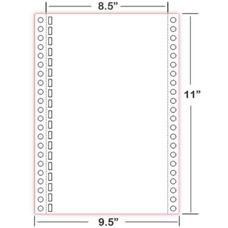 Braille Paper 8.5×11″ – 19 Hole, Continuous Feed