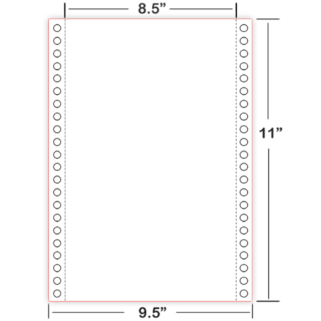 Braille Paper 8.5×11″ – Plain, Continuous Feed