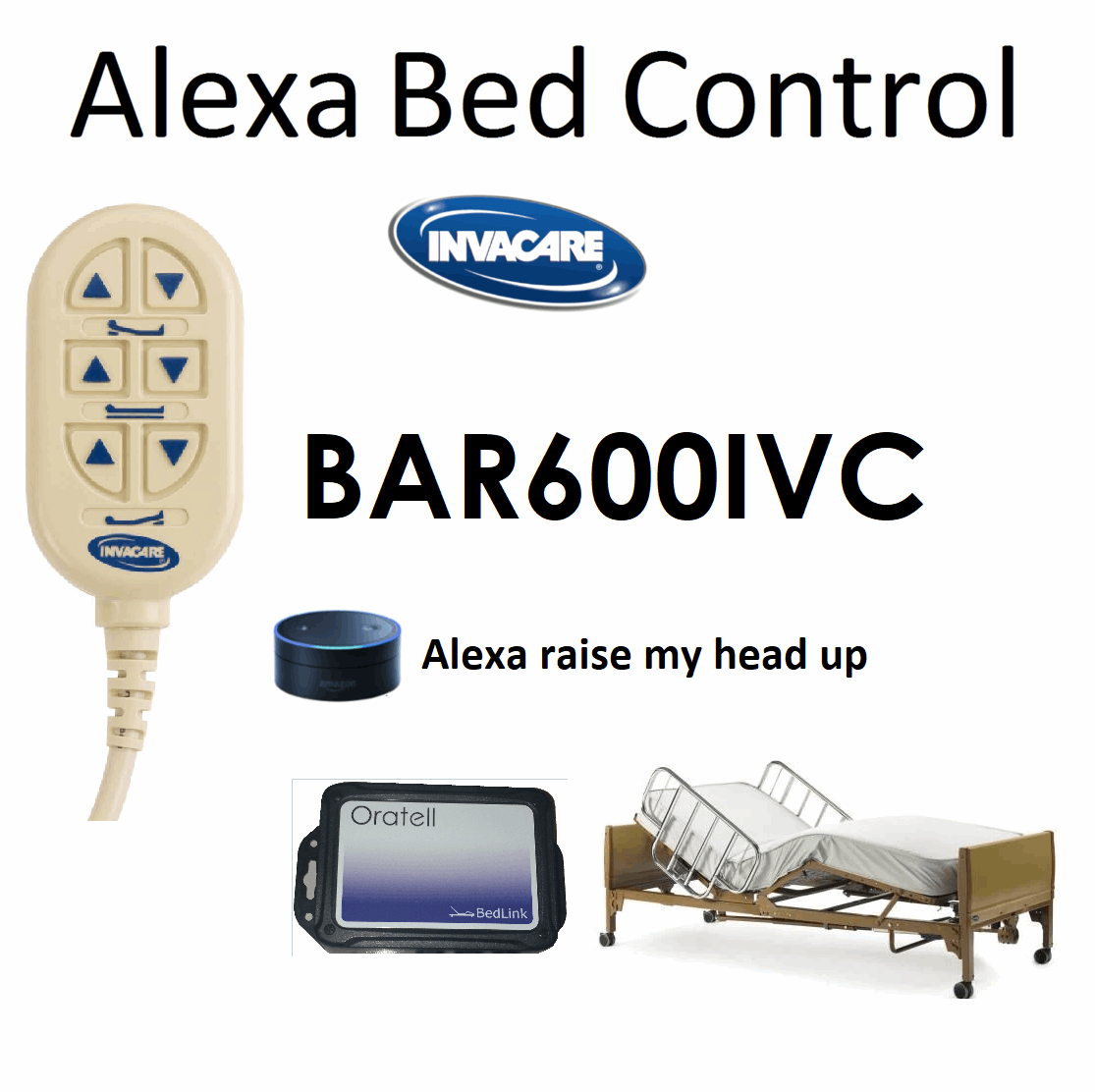 Alexa Voice Control Invacare BAR600IVC Bed Special Needs Computers - 1