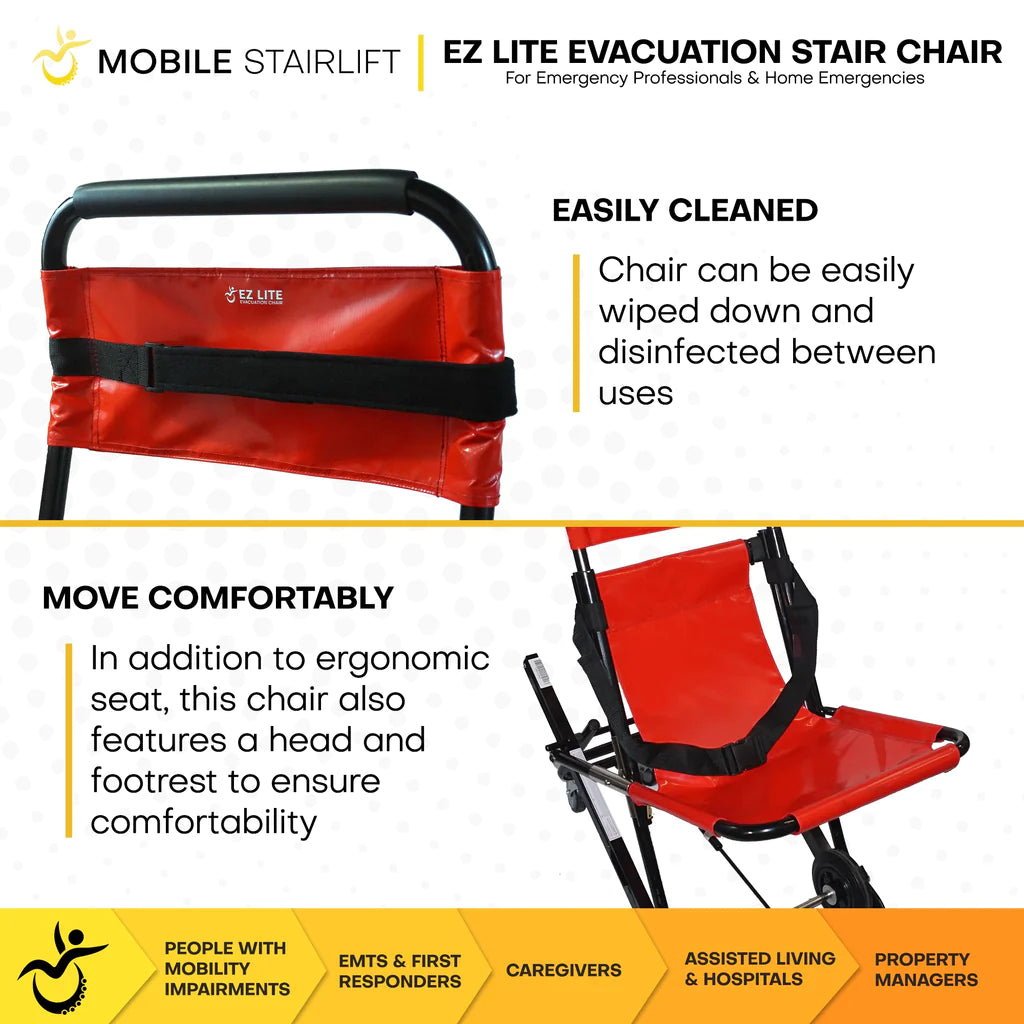 EZ LITE Evacuation Foldable Medical Stair Lift Chair cleaning