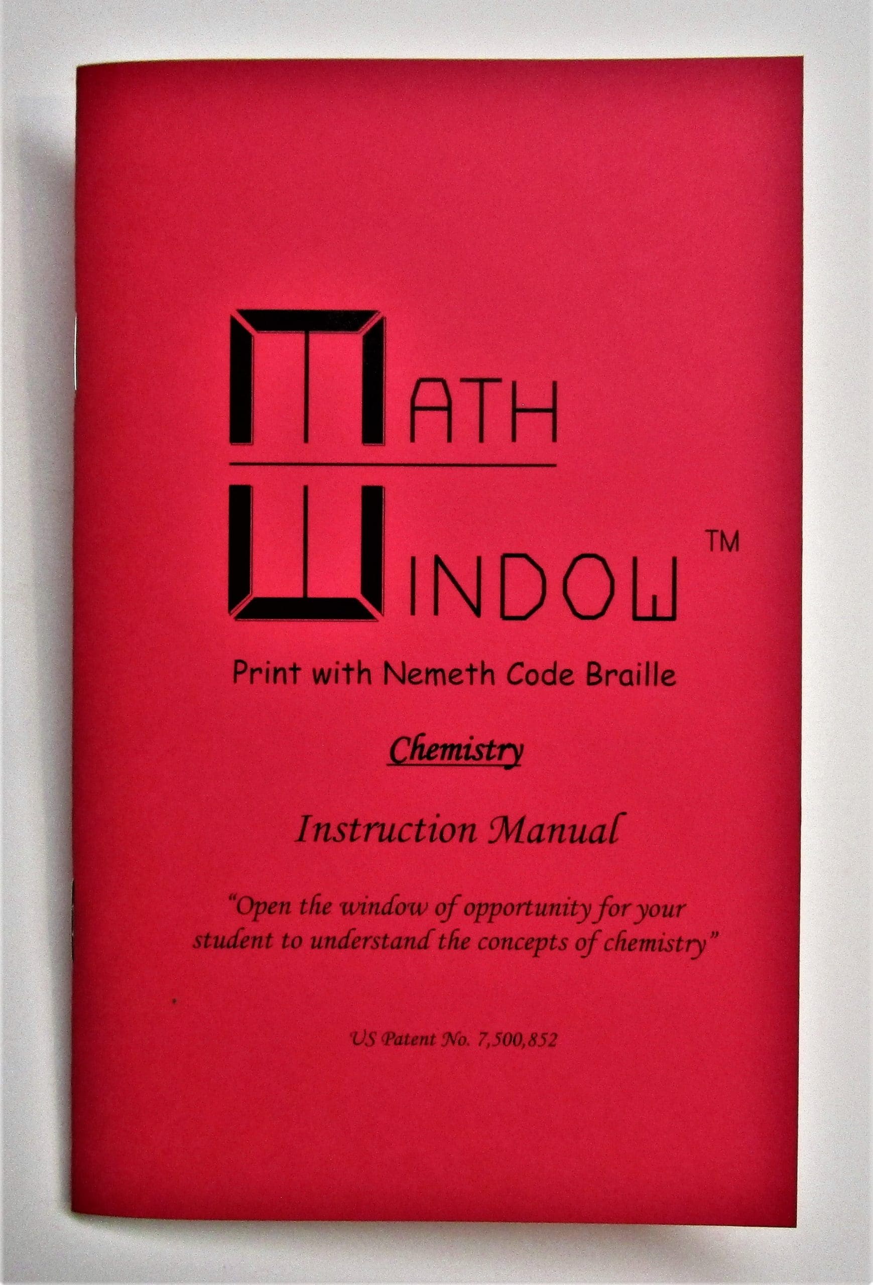 Instruction manual only – Print/Braille Chemistry Kit - Nemeth