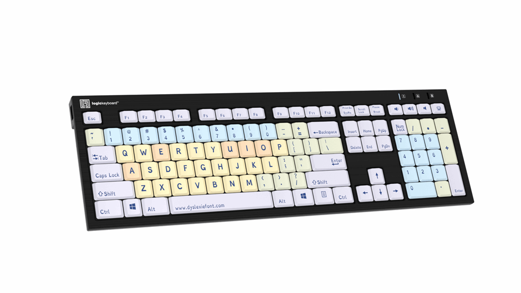 Dyslexie NERO Slimline Keyboard – Windows American English LogicKeyboard